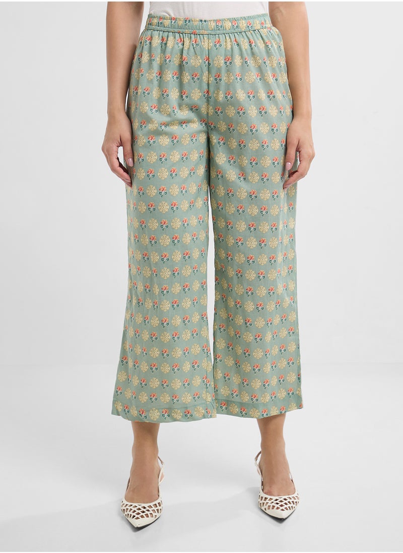 Biba Printed Kurta, Palazo & Dupatta Set  - Image 4