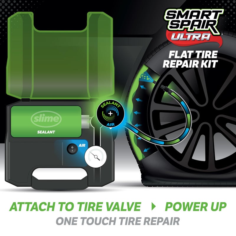 Slime 50159 Flat Tire Repair Kit, Smart Spair Ultra, All-in-one Solution, Repairs and Inflates, Truck/SUV, 15 Min Fix - Image 2