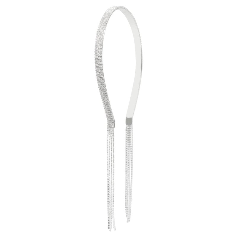 Honbay 1PCS 4 Row Rhinestone Headband Bling Crystal Tassel Headband Wedding Hairband Elegant Hair Jewelry for Women Party Hair Accessories