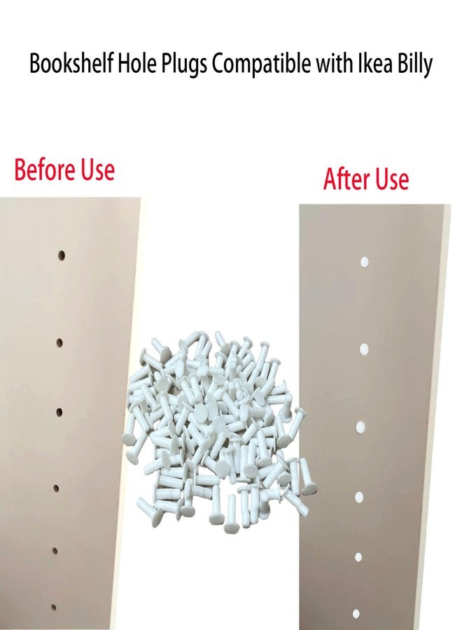 spansee 120 PCS White Caps Compatible with IKEA Billy Bookcase, Bookcase Hole Covers, Bookshelf Hole Plugs Compatible with IKEA Billy - Image 2