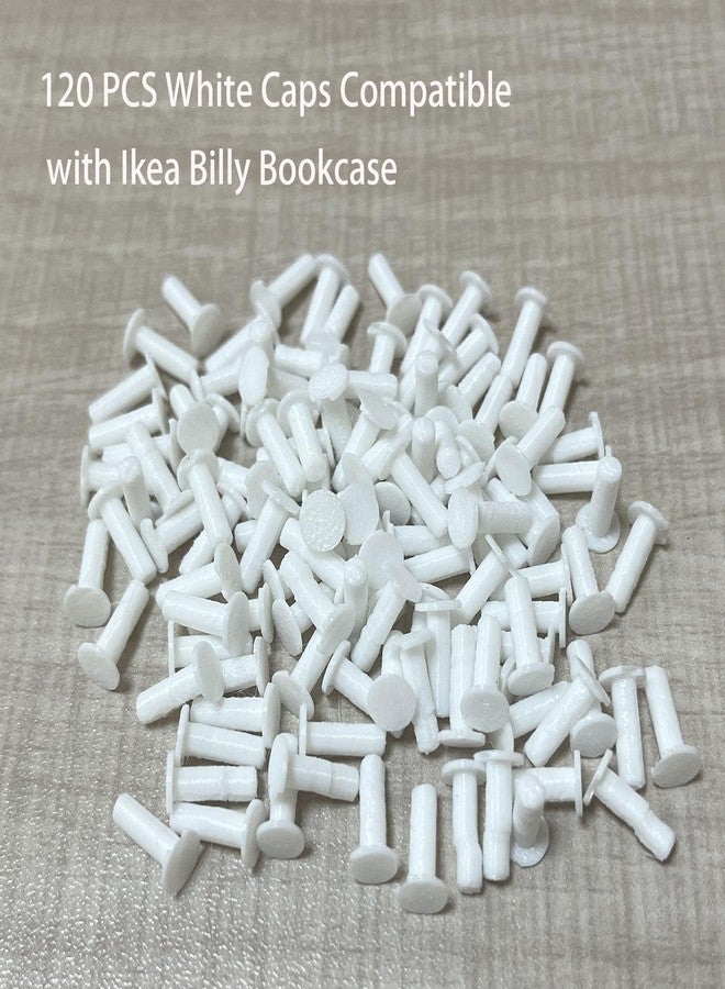 spansee 120 PCS White Caps Compatible with IKEA Billy Bookcase, Bookcase Hole Covers, Bookshelf Hole Plugs Compatible with IKEA Billy - Image 3