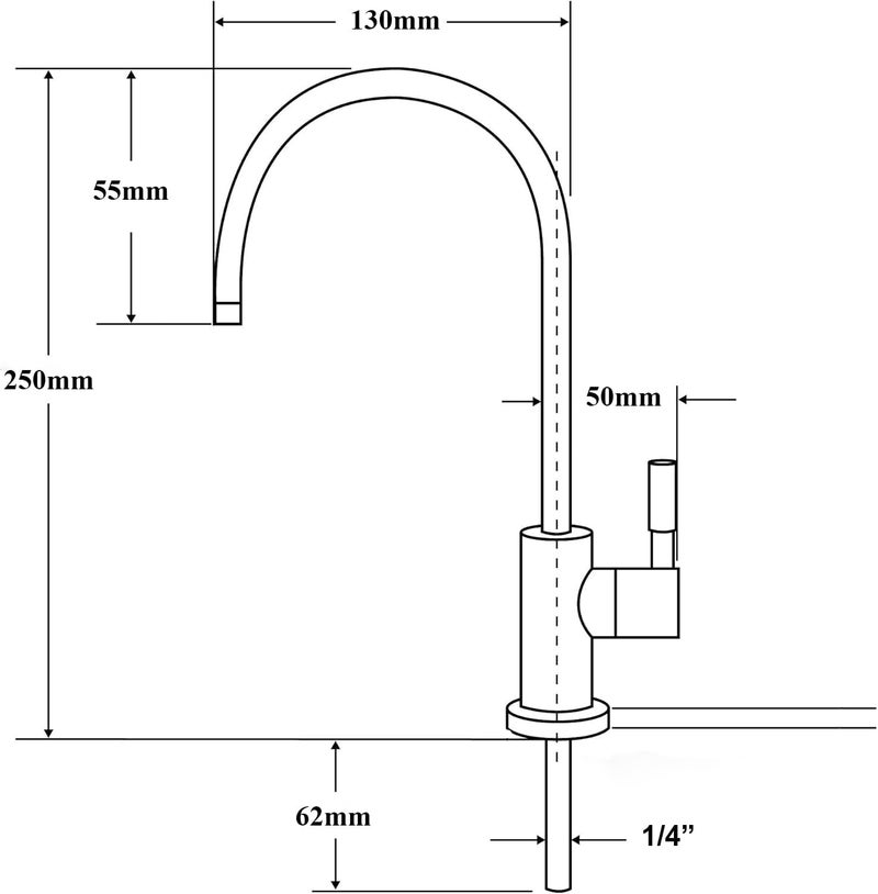 Biella Premium Chrome Finish Water Purifier Faucet - Long Gooseneck RO Tap for Kitchen Sink - Image 3