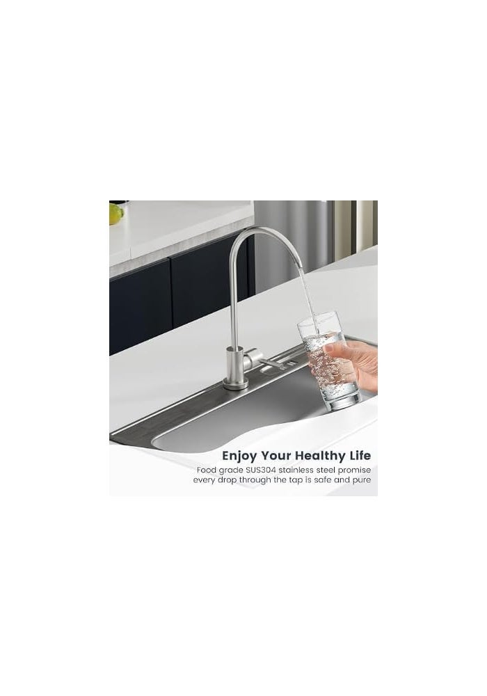 Biella Premium Chrome Finish Water Purifier Faucet - Long Gooseneck RO Tap for Kitchen Sink - Image 4