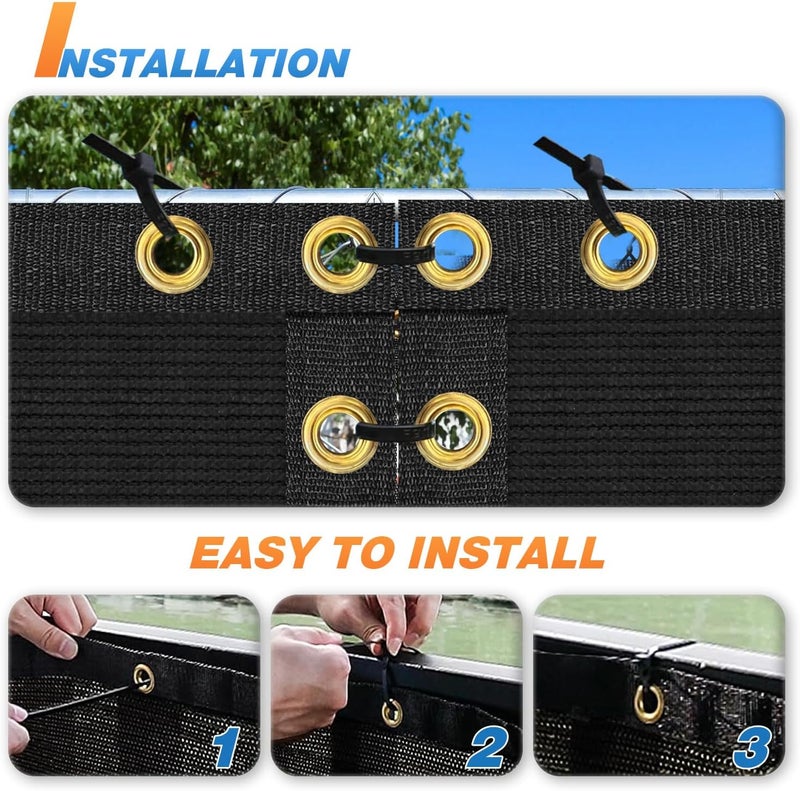 تانج شاشة خصوصية Sunshades Depot للسياج الأسود 4 × 12 قدم، سياج رياح ثقيل للاستخدام التجاري، شبكة سياج سكني، غطاء سياج 150 GSM، حاجز خصوصية بنسبة 88% مع تدفق هواء ممتاز، ضمان لمدة 3 سنوات - Image 4