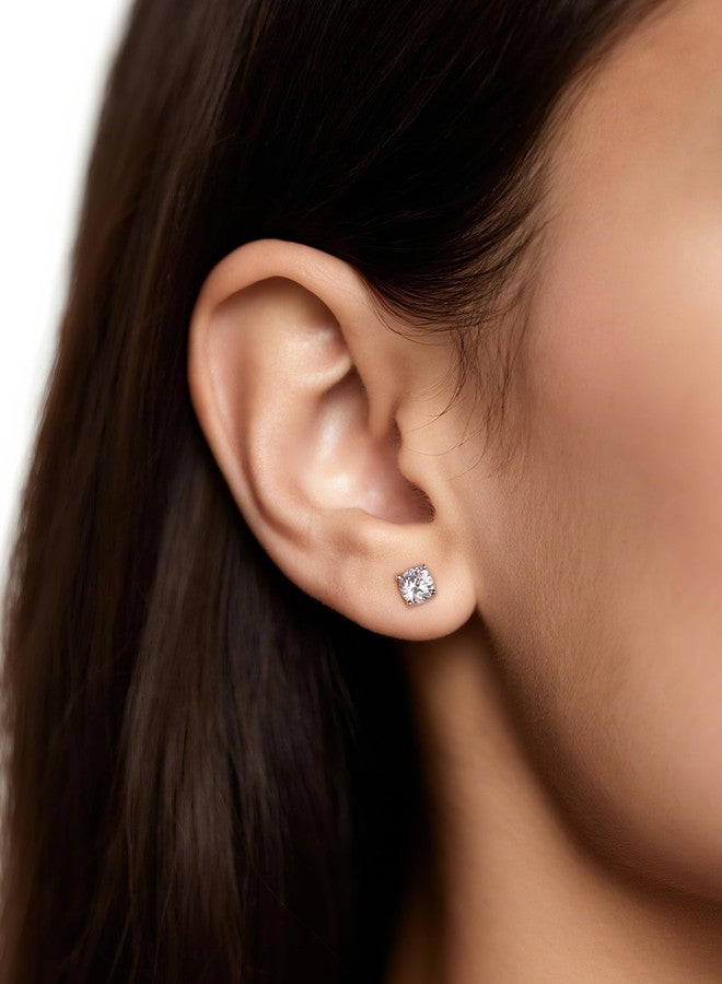 BOYA Moissanite Stud Earrings for Women, 925 Sterling Silver Earrings, 18K White Gold Plating earrings for Men (0.5ct*2) - Image 2