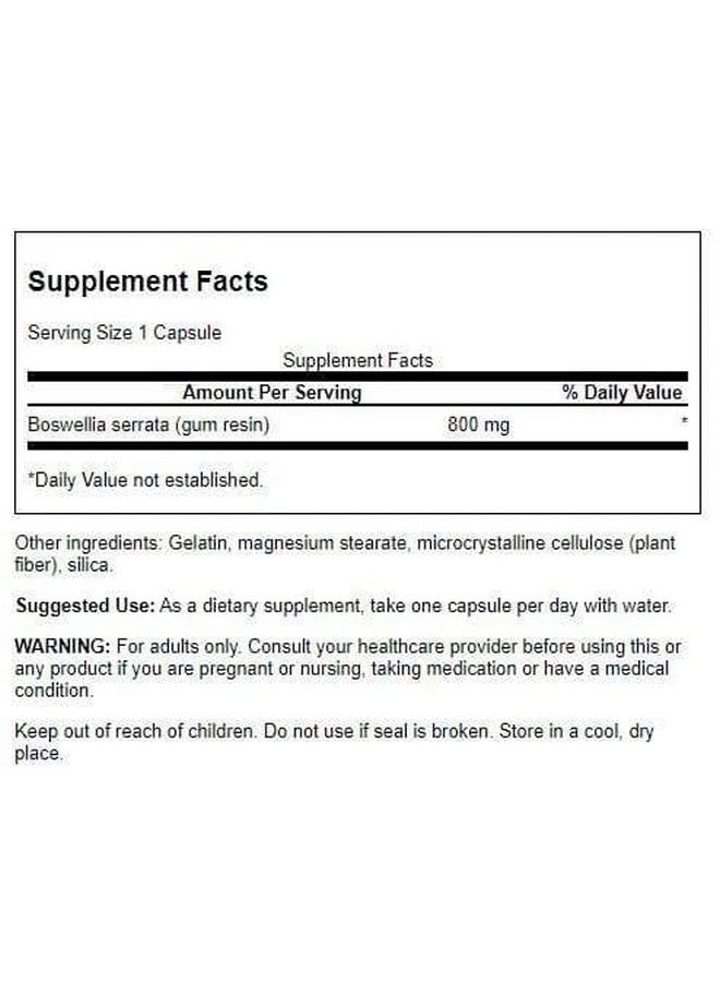 Swanson Double Strength Boswellia-Herbal Supplement Promoting Joint Support-Ayurvedic Herb for Joint Flexibility & Mobility Support-Made w/Boswellia Serrata Resin-(60 Capsules, 800mg Each) (2 Pack) - Image 2