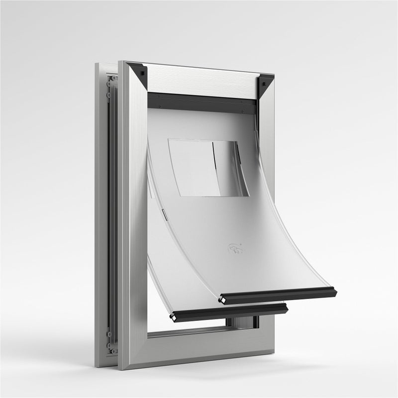 MAVRICFLEX Heavy Duty Doggy Door with Sliding Lock Panel Energy Efficient Rugged Aluminum Large Dog Door Easy Installation Magnetic Double Flaps Dog Door for Large Dogs Up to 40lbs Medium