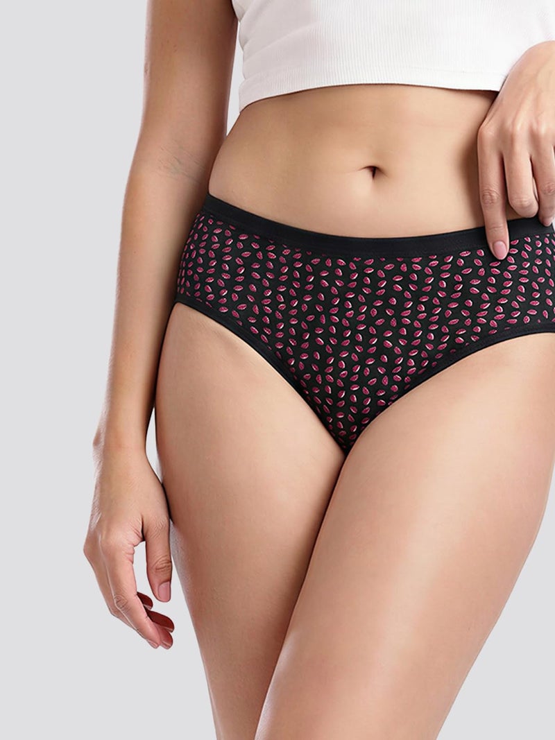 Kalyani 11038 Women Cotton Low Waist Printed Panties (Briefs) Multicolor M| Pack of 6 - Image 4