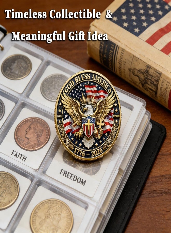 PMDYBY USA 250th Anniversary Commemorative Coin, 250th US Independence Anniversary Challenge Coin - 1776-2026, 250 Year American AnniversaryCoins Gift (2pcs) (in God We Trust) - Image 4