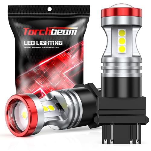 Torchbeam 3157 LED Light Bulbs 3600 Lumens with Projector Error-free For Reverse Back Up Lights DRL Brake Lights Fit 3156 3057 3056 4157 6500K Xenon White（Pack of 2） - Image 1