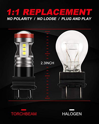 Torchbeam 3157 LED Light Bulbs 3600 Lumens with Projector Error-free For Reverse Back Up Lights DRL Brake Lights Fit 3156 3057 3056 4157 6500K Xenon White（Pack of 2） - Image 4