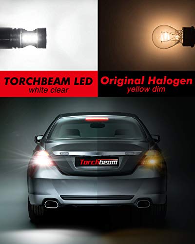 Torchbeam 3157 LED Light Bulbs 3600 Lumens with Projector Error-free For Reverse Back Up Lights DRL Brake Lights Fit 3156 3057 3056 4157 6500K Xenon White（Pack of 2） - Image 2