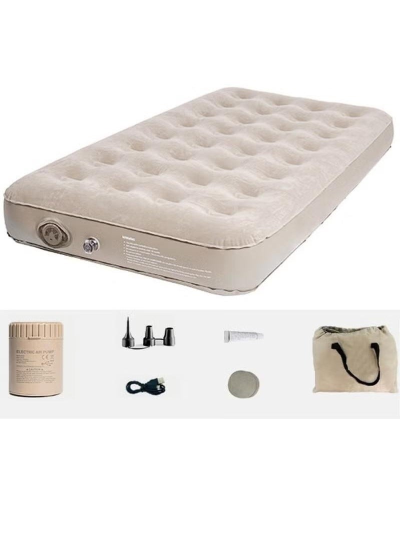 WALALLA Air Mattress Self-Inflating Sleeping Pad Single Air Bed with Built-In Pump Air Mattress 300 Lbs Capacity Camping Home Luggage Bed Travel Air Bed (Single/Low) - Image 1