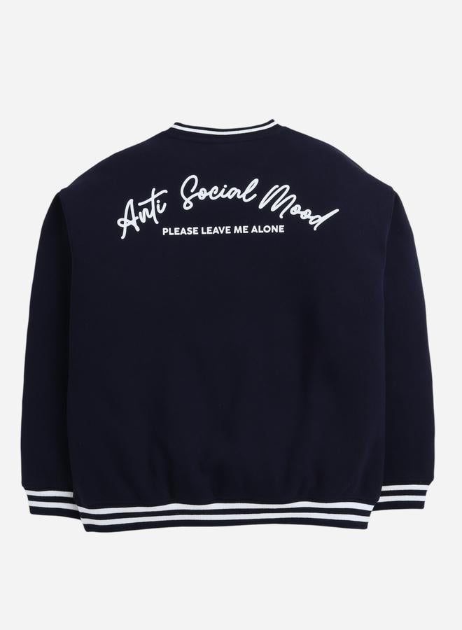 victor and jane V Neck Anti Social Mood Sweatshirt - 100% Cotton Fleece - Image 4