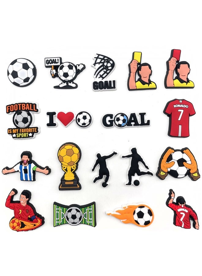 HIHILOOK 18-Piece Crocs Shoe Decoration Charms, Football Series Charms Shoes Charm for Crocs Hole Hole Shoe, for Kids Boys Girls Men Women Party Favor  - Image 2