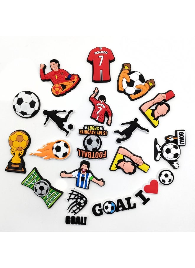 HIHILOOK 18-Piece Crocs Shoe Decoration Charms, Football Series Charms Shoes Charm for Crocs Hole Hole Shoe, for Kids Boys Girls Men Women Party Favor  - Image 4