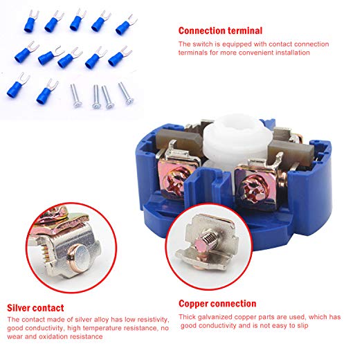 Taiss Universal Changeover Switch 32A 690V 4 Position 12 Terminals Latching Rotary Cam Selector Switch + SV2-4s Blue Connection Terminal LW26-32 0-3/3 - Image 3