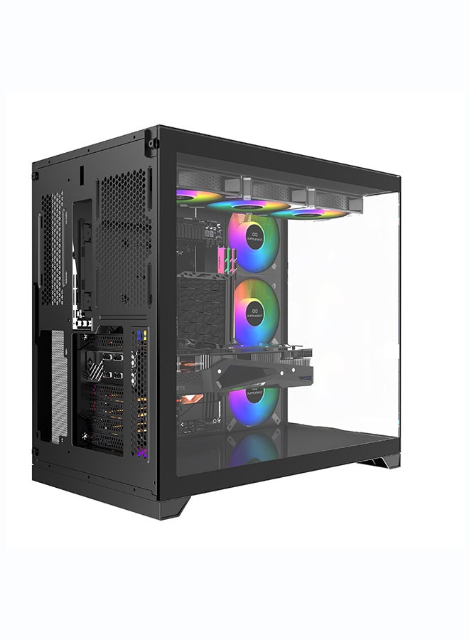 انفني ارك INFINIARC 5070 Gaming Desktop PC (AMD Ryzen 7, RTX 5070 12G GPU, 16GB DDR5 RAM, 1TB SSD, B650E Motherboard, Cube Case, 360mm Liquid Cooler ARGB, 750W Gold PSU, Windows PRO) Black Black - Image 3