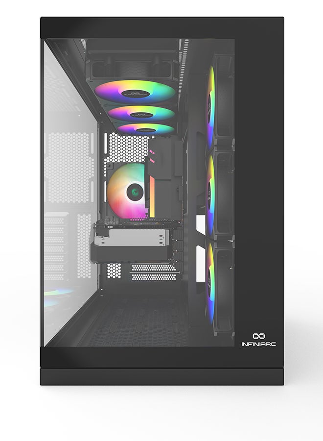 انفني ارك INFINIARC 5070 Gaming Desktop PC (AMD Ryzen 7, RTX 5070 12G GPU, 16GB DDR5 RAM, 1TB SSD, B650E Motherboard, Cube Case, 360mm Liquid Cooler ARGB, 750W Gold PSU, Windows PRO) Black Black - Image 4