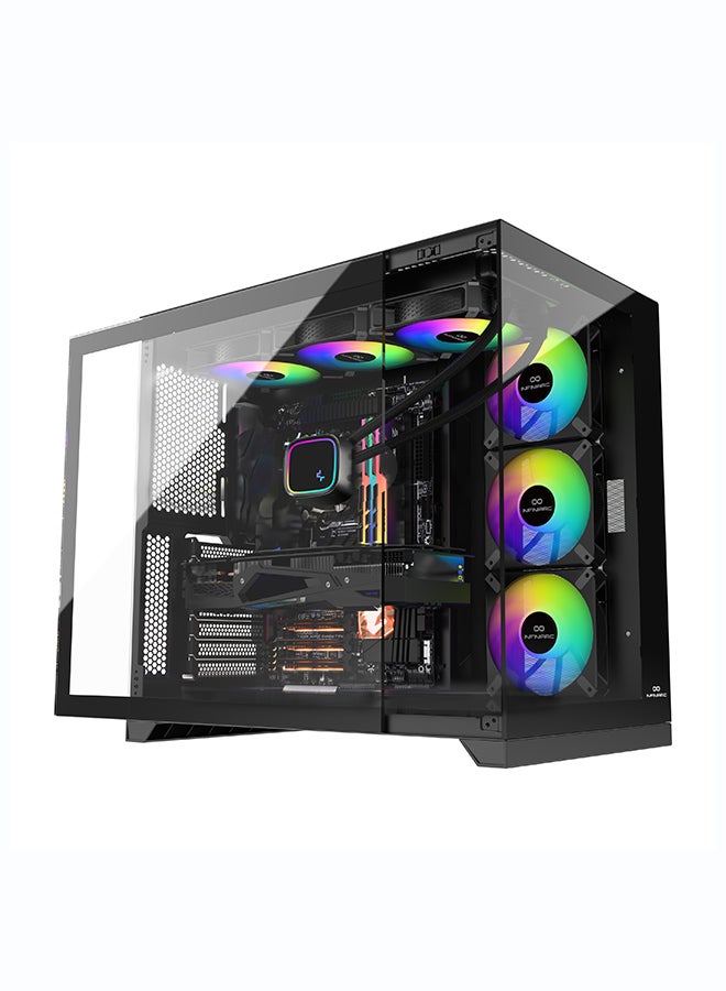 انفني ارك INFINIARC 5070 Gaming Desktop PC (AMD Ryzen 7, RTX 5070 12G GPU, 16GB DDR5 RAM, 1TB SSD, B650E Motherboard, Cube Case, 360mm Liquid Cooler ARGB, 750W Gold PSU, Windows PRO) Black Black - Image 3