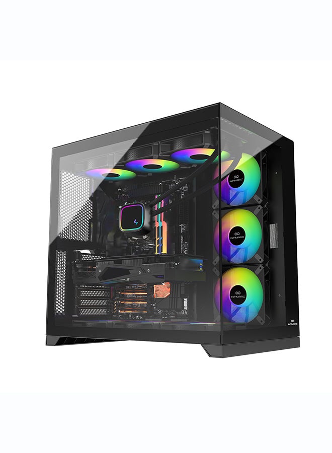 انفني ارك INFINIARC 5070 Gaming Desktop PC (AMD Ryzen 7, RTX 5070 12G GPU, 16GB DDR5 RAM, 1TB SSD, B650E Motherboard, Cube Case, 360mm Liquid Cooler ARGB, 750W Gold PSU, Windows PRO) Black Black - Image 2