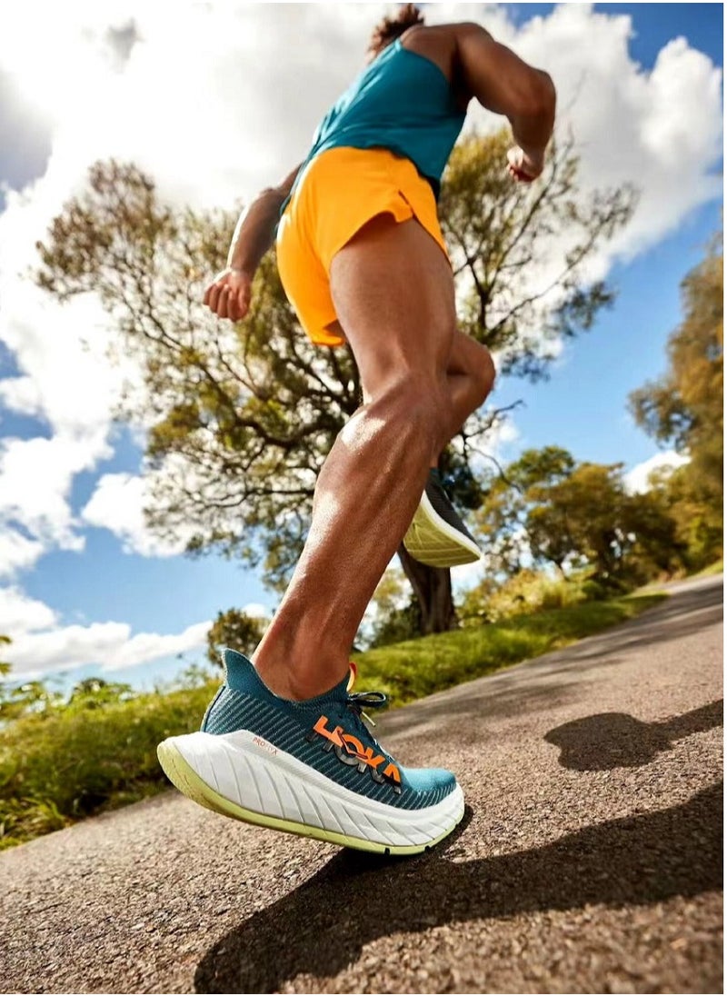 Hoka One One Carbon X3 Outdoor Running Sneakers Teal/Green  - Image 4