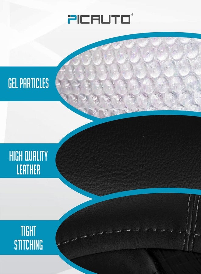 PIC AUTO Steering Wheel Cover, Glitter Gel Particles & Black Luxury Leather Car Steering Cover, Universal Fit 14.5"-15.5" Anti-Slip Car Wheels Cover for Girls & Women - Image 3