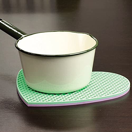 P-Plus International Silicone Trivets Mat for Dish Hot Pads for Counter Top,Pan and Pot Heat Resistant Hot Protector (Heart_B Pack of 5 Random) - Image 2