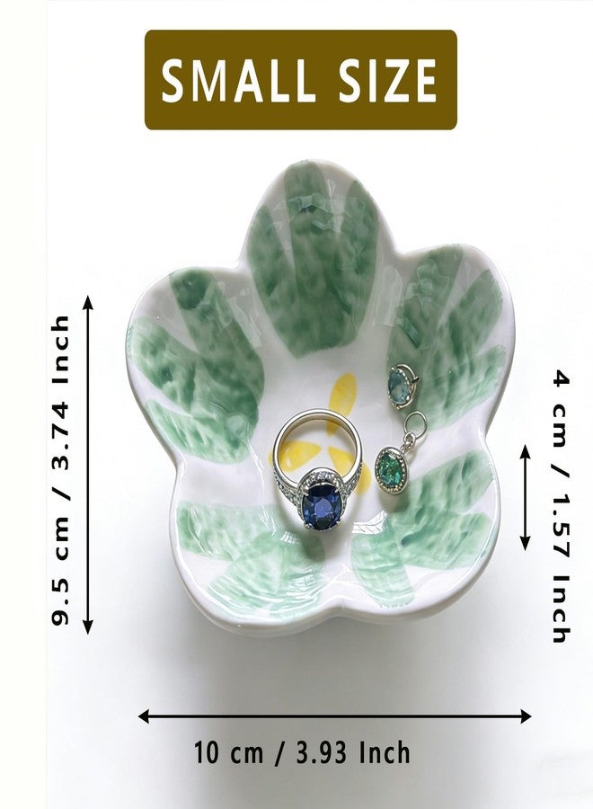 BESSKON Ceramic Jewelry Dish, Flower Ring Dish, Cute Trinket Tray, Small Ring Holder Jewelry Tray, Nightstand Bathroom Decor Trinket Bowl for Friendship Birthday Gifts for Women Mom Grandma, Soap Dish - Image 2