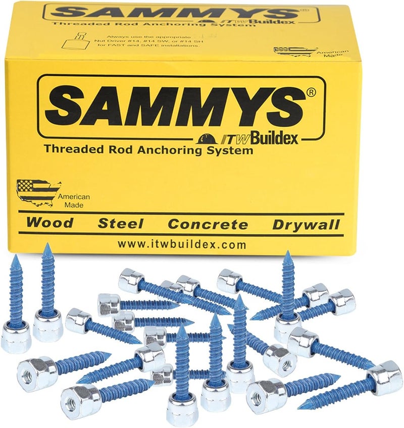 Everflow 8059957-25 3/8" Screw Vertically Threaded Rod Anchor Designed for Concrete Structure, Steel, Zinc Finish, 5/16 x 1-3/4" Screw Length (25 Pack) - Image 1