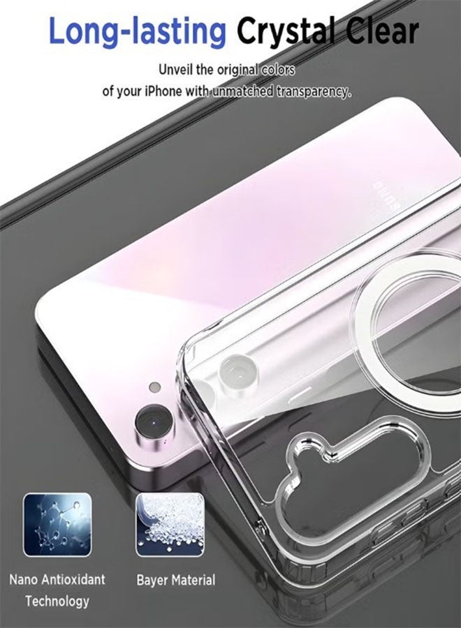 Clear Case for Samsung Galaxy A16, MagSafe Cover Supports Magnetic Wireless Charging, Shockproof Protection, Scratch Resistant - Clear - Image 4