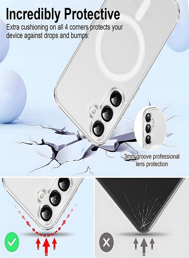 Clear Case for Samsung Galaxy A16, MagSafe Cover Supports Magnetic Wireless Charging, Shockproof Protection, Scratch Resistant - Clear - Image 5