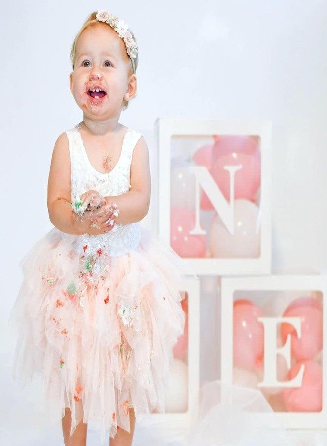Untumble First Birthday Balloon Box for Boy & Girl | One Birthday Letter Stand Transparent for Cake Smash | ONE Letter Balloon Box for 1st Birthday | Pack of 3 | White - Image 4