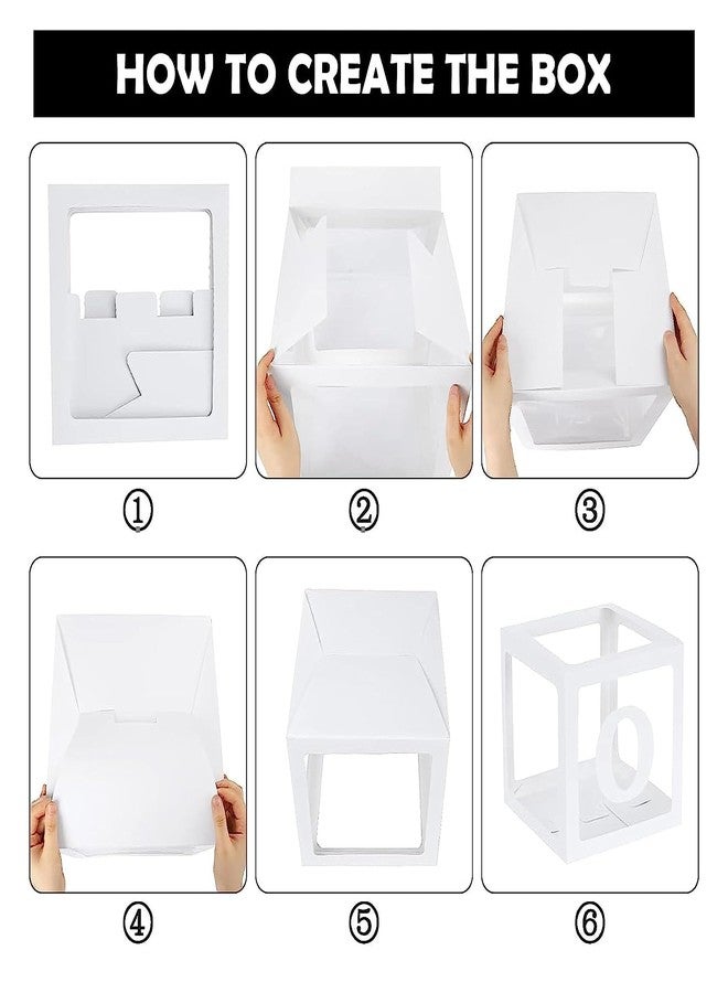 Untumble First Birthday Balloon Box for Boy & Girl | One Birthday Letter Stand Transparent for Cake Smash | ONE Letter Balloon Box for 1st Birthday | Pack of 3 | White - Image 3