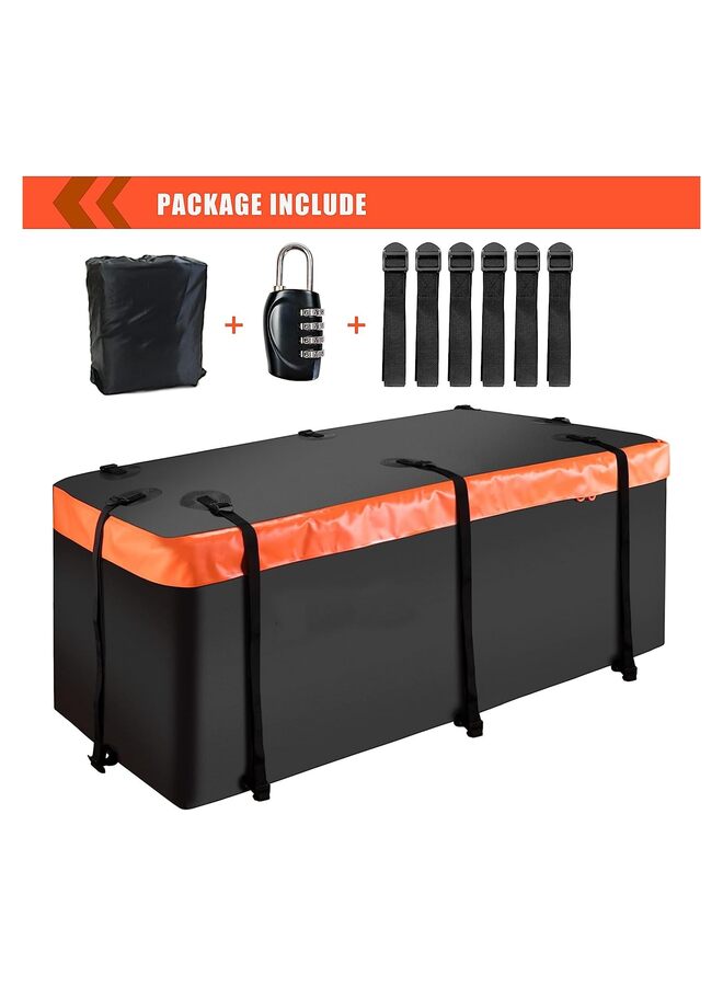 حقيبة حمل البضائع ذات التركيب على وصلة القطر ذات الغلاف الناعم 20 قدمًا مكعبًا (59 بوصة 24 بوصة 24 بوصة) تتضمن 8 أحزمة معززة لشاحنة البيك أب وجميع المركبات مع سلة شحن فولاذية - Image 4