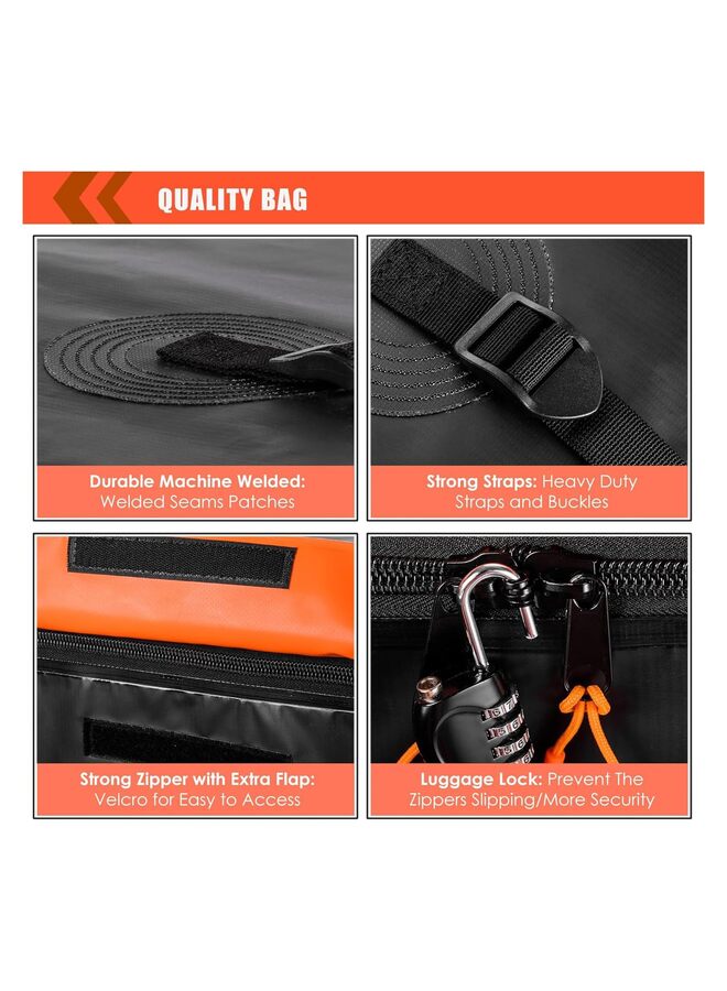 حقيبة حمل البضائع ذات التركيب على وصلة القطر ذات الغلاف الناعم 20 قدمًا مكعبًا (59 بوصة 24 بوصة 24 بوصة) تتضمن 8 أحزمة معززة لشاحنة البيك أب وجميع المركبات مع سلة شحن فولاذية - Image 5