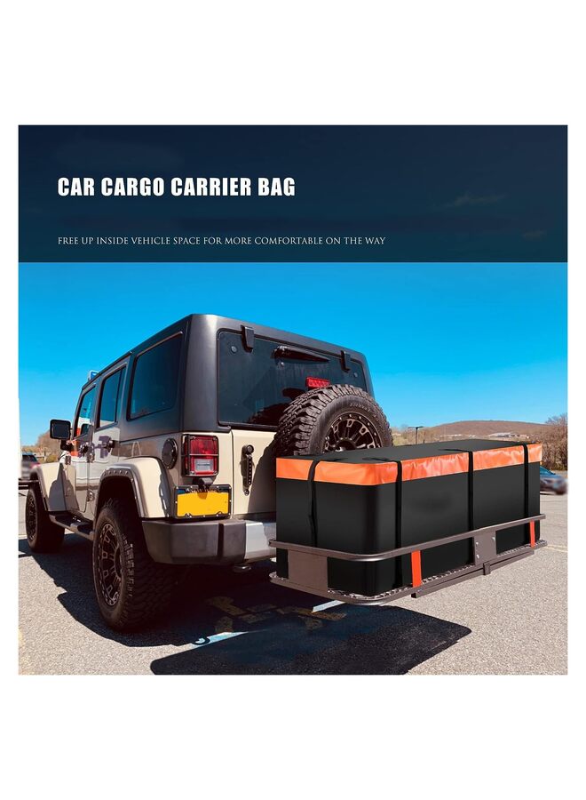 حقيبة حمل البضائع ذات التركيب على وصلة القطر ذات الغلاف الناعم 20 قدمًا مكعبًا (59 بوصة 24 بوصة 24 بوصة) تتضمن 8 أحزمة معززة لشاحنة البيك أب وجميع المركبات مع سلة شحن فولاذية - Image 2