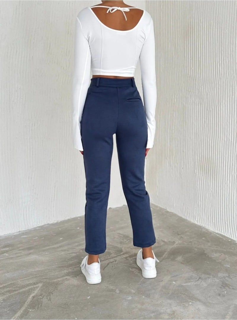 Swana Women's Suede Carrot Trousers  - Image 1