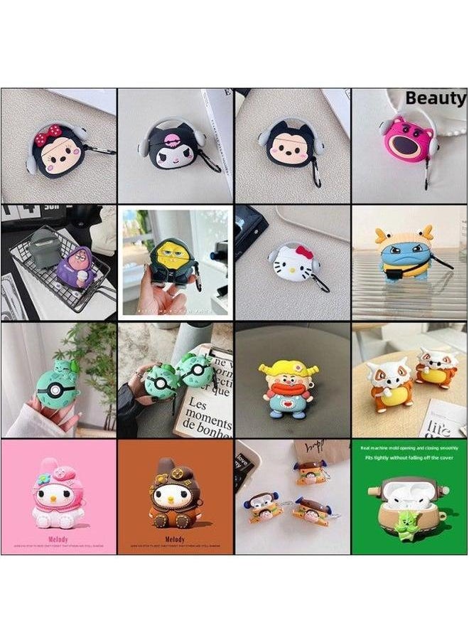 Generic - Cartoon Airpodspro2 Generation Wireless Bluetooth Headset Protective Cover For Apple 3 Creative Silicone Cute Shell-Color:Lie Lie Miao Frog Beg-RM-Applicable Model:Airpods Pro2 - Image 1