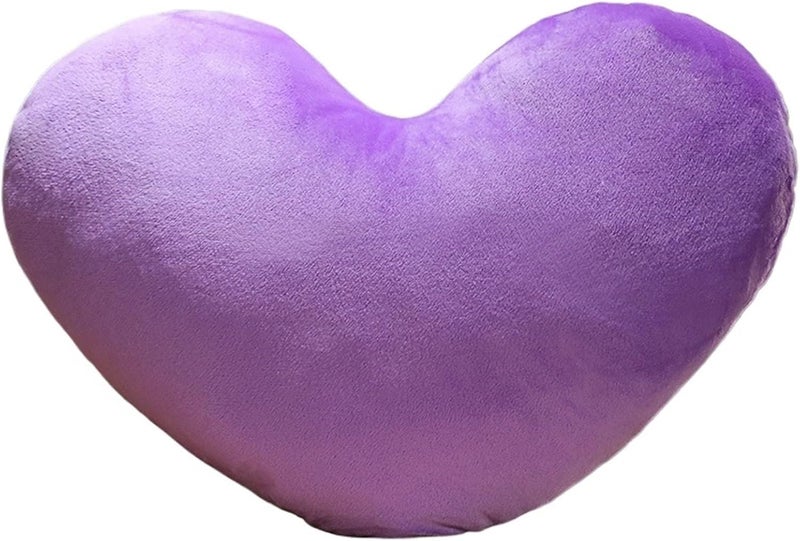 Stuffed Heart Pillows Colorful Plush Decor Pillow for Sofa Bed Chair Back Support for Chair Sofa,Living Room(Purple,49cm) - Image 1