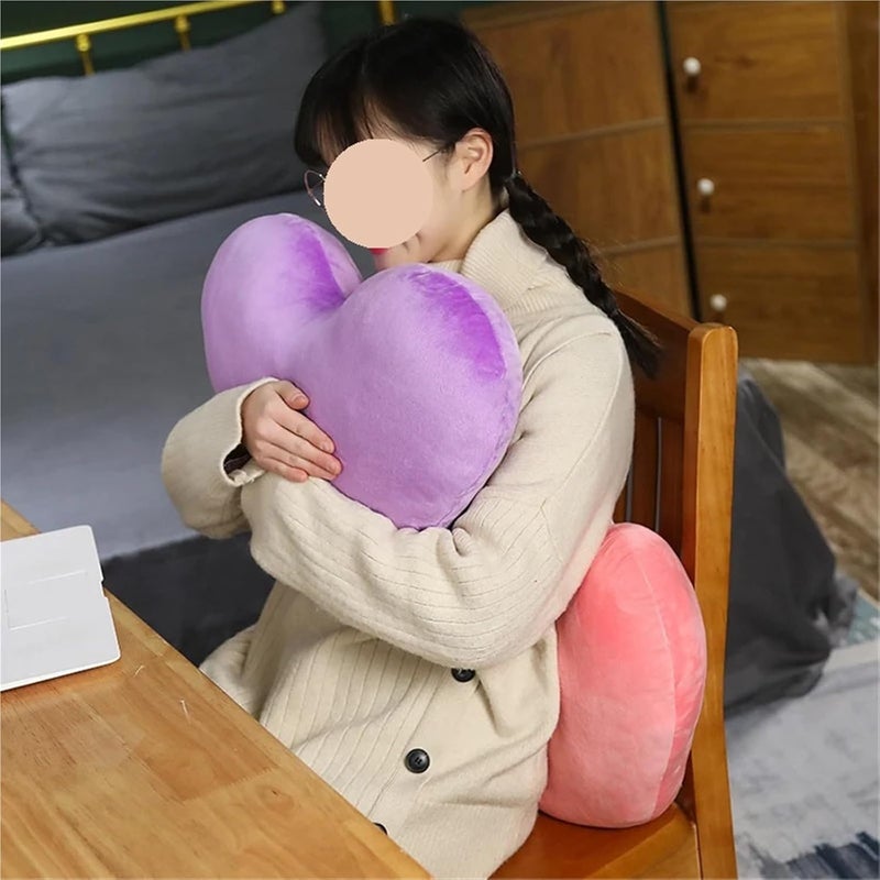Stuffed Heart Pillows Colorful Plush Decor Pillow for Sofa Bed Chair Back Support for Chair Sofa,Living Room(Purple,49cm) - Image 5