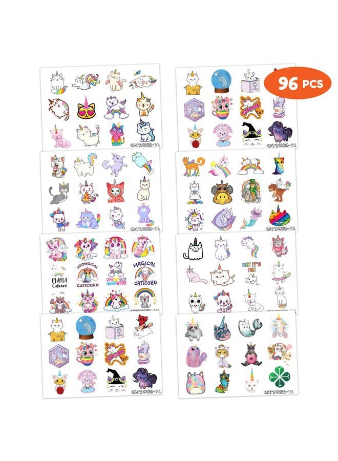 Oumers Caticorn Temporary Tattoos 96PCS, Assorted Colors, Small Size, Perfect for Kids Birthday Parties - Image 5