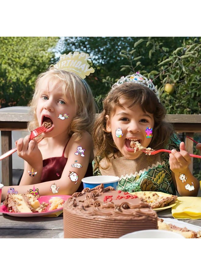 Oumers Caticorn Temporary Tattoos 96PCS, Assorted Colors, Small Size, Perfect for Kids Birthday Parties - Image 4