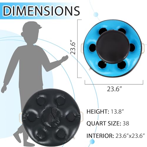 Yoande Inflatable Floating Cooler for Pools with 6 Built in Cup Holders Inflatable PVC Floating Coolers for Lake Drink Holder Pool Drink Floats for Pool Party Beach Lake - Image 5