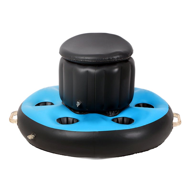 Yoande Inflatable Floating Cooler for Pools with 6 Built in Cup Holders Inflatable PVC Floating Coolers for Lake Drink Holder Pool Drink Floats for Pool Party Beach Lake - Image 2