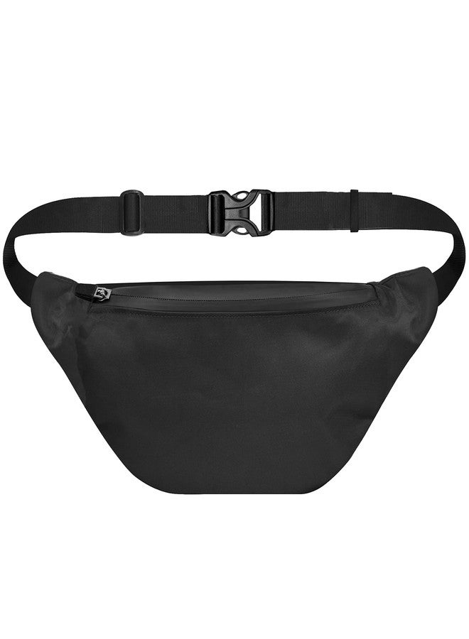 Syutm Light Weight Waist Pack Slinger Travel Handy Hiking Zip Pouch Document Money Phone Belt Sport Bag Bum Bag for Men and Women Nylon (Jet Black) - Image 1