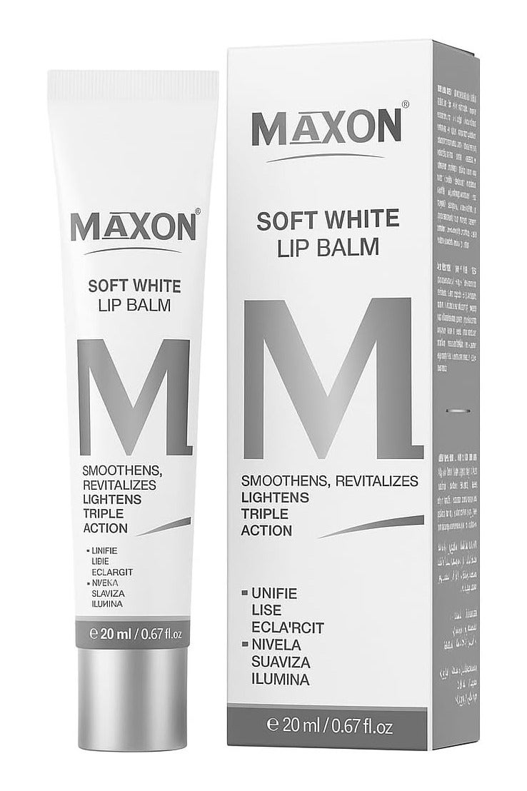 MAX-ON Soft White Lip Balm Nourishing & Protective Lip Moisturizer for Soft, Naturally Tinted, Pink Lips | Non-Greasy | 20ml - Image 1