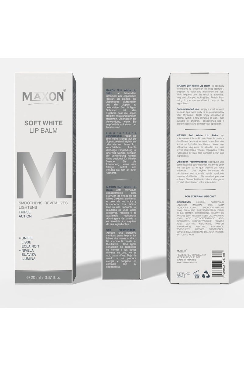 MAX-ON Soft White Lip Balm Nourishing & Protective Lip Moisturizer for Soft, Naturally Tinted, Pink Lips | Non-Greasy | 20ml - Image 5