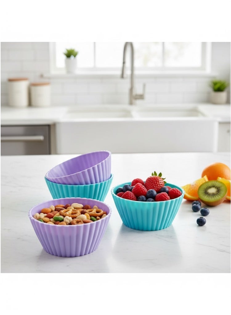 طقم أطباق بلاستيك 3 قطع | أطباق تقديم دائرية ومناسبة للتسالي - Image 1