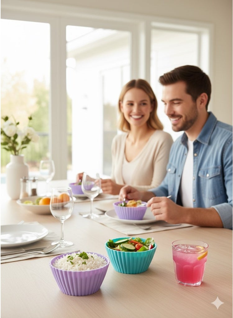 طقم أطباق بلاستيك 3 قطع | أطباق تقديم دائرية ومناسبة للتسالي - Image 2